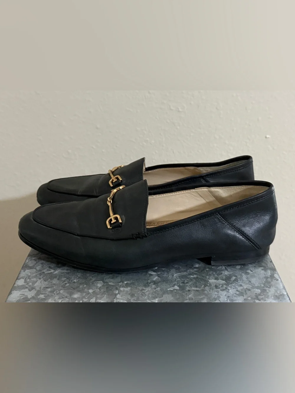 Sam Edelman Loraine Women’s Black Tailored Buckle Bit Leather Flats, Size 8 - Picture 2 of 9